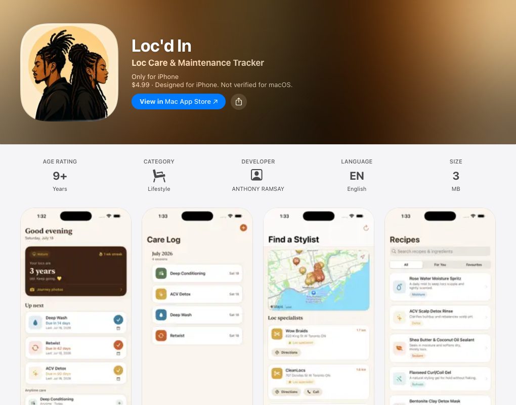 Loc'd In on the App Store